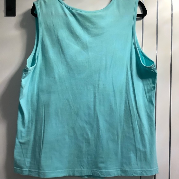 💜3/$30 Plus Size 2X mint green blingy tank top - Picture 3 of 6